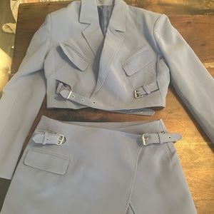 Pale blue skirt suit